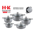 10-Piece Small Diamond Die-Cast Aluminum Non-Stick Cookware Set with Integrated Handles