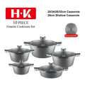 10-Piece Small Diamond Die-Cast Aluminum Cookware Set with CD Bottom